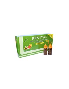 Revital ginseng + jalea real y vitamina C 20 ampollas bebibles