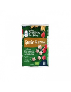 GERBER SNACK ORGANIC TRIGO ARROZ CON FRAMBUESA 3