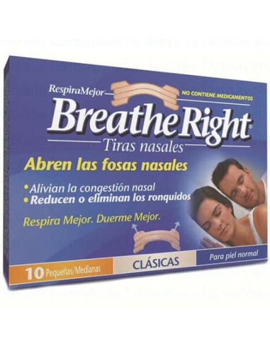 BREATHE RIGHT TIRAS NASALES PÑA/MED 10 UNIDADES