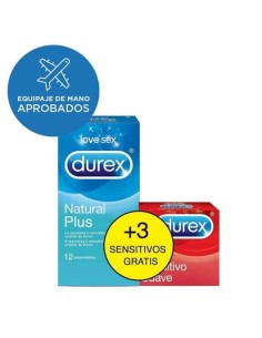 DUREX NATURAL PLUS + SENSITIVO PRESERVA 12+3 UND