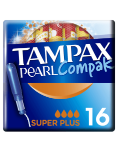 TAMPAX COMPAK PEARL SUPER PLUS TAMPONES 18 UND