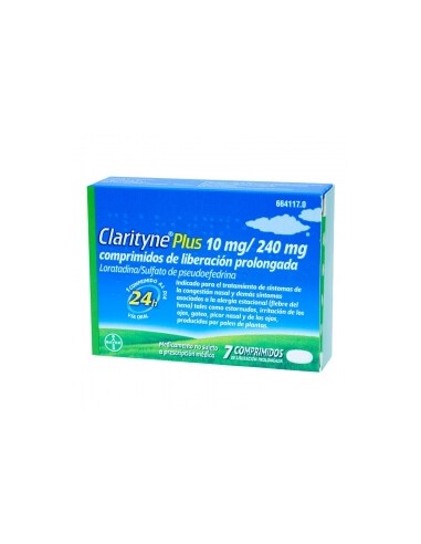 CLARITYNE PLUS 10 mg/240 mg 7 COMPRIMIDOS LIBERACION PROLONGADA