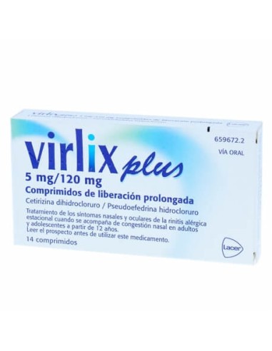 VIRLIX PLUS 5 mg/120 mg 14 COMPRIMIDOS LIBERACION PROLONGADA