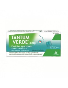 TANTUM VERDE 3 mg 20 PASTILLAS PARA CHUPAR (SABOR EUCALIPTO)