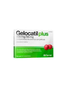 GELOCATIL PLUS 500 mg/65 mg 20 COMPRIMIDOS RECUBIERTOS