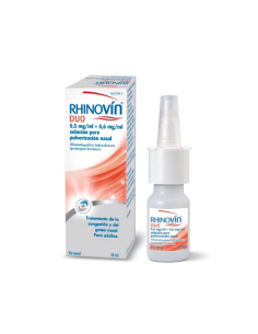 RHINOVIN DUO 0,5 mg/ml + 0,6 mg/ml SOLUCION PARA PULVERIZACION NASAL 1 FRASCO 10 ml