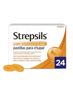 STREPSILS CON VITAMINA C 24 PASTILLAS PARA CHUPAR