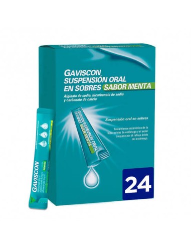 GAVISCON 24 SOBRES SUSPENSION ORAL 10 ml (SABOR MENTA)