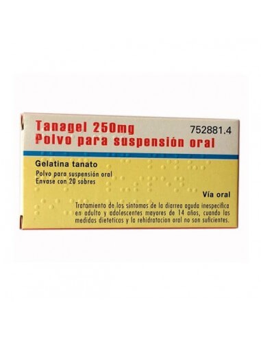 TANAGEL 250 mg 20 SOBRES POLVO PARA SUSPENSION ORAL