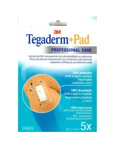 3M TEGADERM + PAD APOSITO TRANSPARENTE 10 X 9 CM 5 UNIDADES