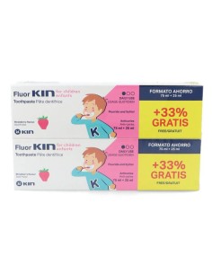 FLUOR KIN PASTA INFANTIL FRESA 75+25 ML 2X1