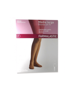 MEDIA FARMALASTIC LARGA BLONDA COMPRESIÓN FUERTE BEIGE T - MEDIANA