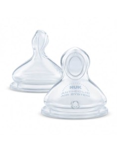NUK FC TETINA BIBERON SILICONA 0-6M 2 UNIDADES