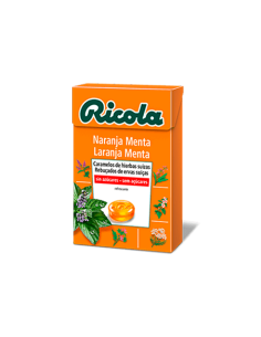 RICOLA CARAMELOS NARANJA MENTA SIN AZÚCAR 50 GR
