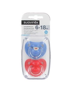 SUAVINEX CLASICO CHUPETE SILICONA ANATOMICO 6-18 MESES 2 UNIDADES