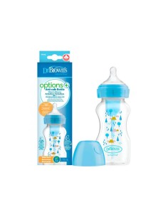 DR BROWN´S BIBERON TETINA SILICONA BOCA ANCHA NATURAL 270 ML AZUL BOSQUE