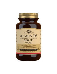 SOLGAR VITAMINA D3 600 UI 15 MCG 60 CAPSULAS
