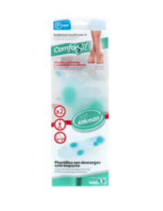 PLANTILLAS CON DESCARGAS ANTIIMPACTO DE SILICONA COMFORSIL 2 UNIDADES TALLA S CC209S