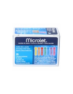 MICROLET LANCETAS COLORES 25 UNIDADES