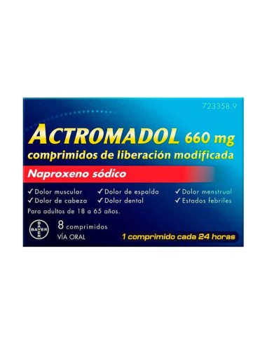 ACTROMADOL 660 mg 8 COMPRIMIDOS LIBERACION MODIFICADA