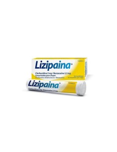 LIZIPAINA CLORHEXIDINA/BENZOCAINA 5 mg/2,5 mg 20 COMPRIMIDOS PARA CHUPAR (TUBO)