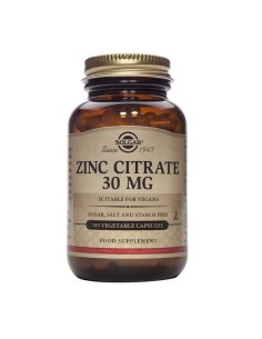 SOLGAR CITRATO DE ZINC 30 MG 100 CAPSULAS VEGETALES