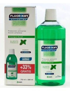 FLUORKIN ANTICARIES ENJUAGUE BUCAL DIARIO 750 ML + 250 ML