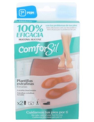 COMFORSIL PLANTILLAS 3/4 EXTRAFINAS DE SILICONA 2 UNIDADES TALLA XL CCF313 XL