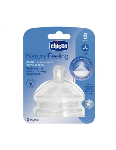 CHICCO TETINA SILICONA FLUJO PAPILLA + 6 MESES 2 UNIDADES