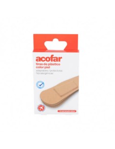 TIRAS ADHESIVAS PLASTICO FORMATO VIAJE ACOFAR 12 TIRAS COLOR PIEL