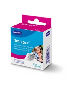 ESPARADRAPO HIPOALERGICO OMNIPOR PAPEL CON DISPENSADOR 5 M X 2,5 CM
