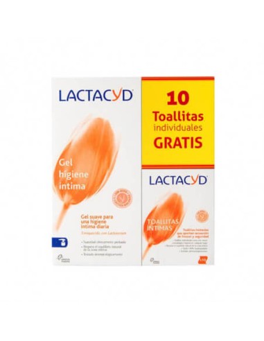 LACTACYD INTIMO GEL SUAVE PACK 400 ML + TOALLITA