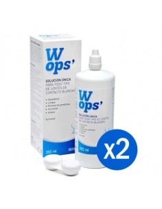 WOPS SOLUCION UNICA LENTES DE CONTACTO BLANDAS 2 UNIDADES 360 ML