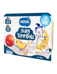 NESTLE YUMMYOGS SCARY 3 + 3 TARRINAS SABOR PLATANO Y MELOCOTON 60 G