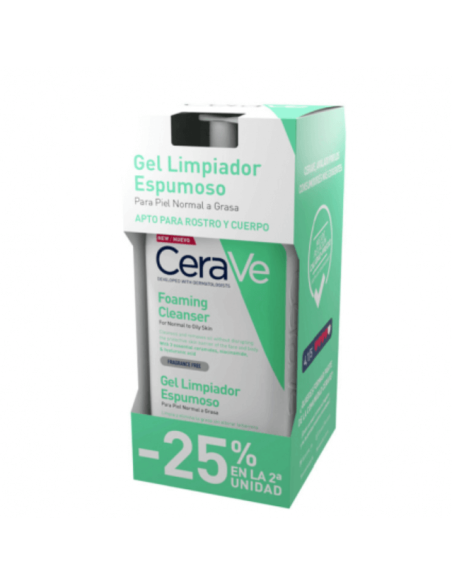 CERAVE DUPLO GEL ESPUMOSO LIMPIADOR 473ML 25%DTO