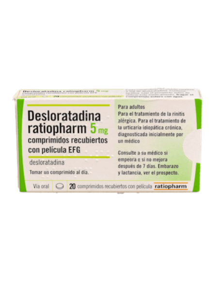 DESLORATADINA RATIOPHARM EFG 5 mg 20 COMPRIMIDOS RECUBIERTOS