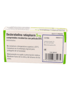 DESLORATADINA RATIOPHARM EFG 5 mg 20 COMPRIMIDOS RECUBIERTOS 2