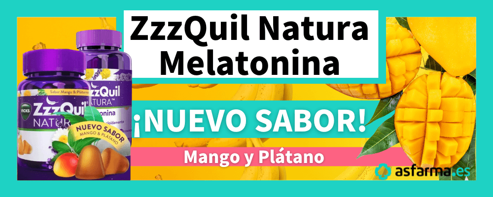 Zzzquil Natura Melatonina sabores mango y plátano o frutas del bosque